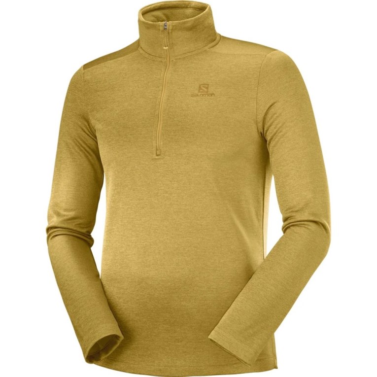 Pánské Mikiny Salomon Essential Lightwarm Seamless Half Zip Zlaté | CZ 15WSZMK